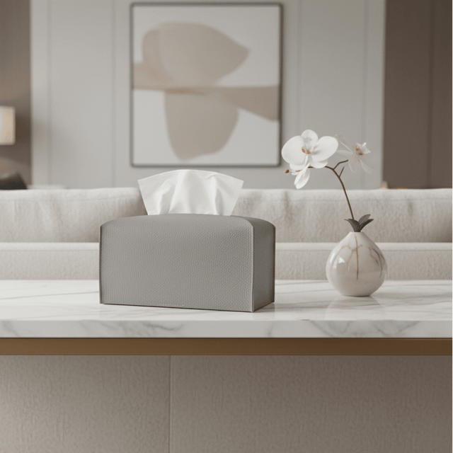 Pristine Leather Tissue Box Holder leather - Palatium Lux