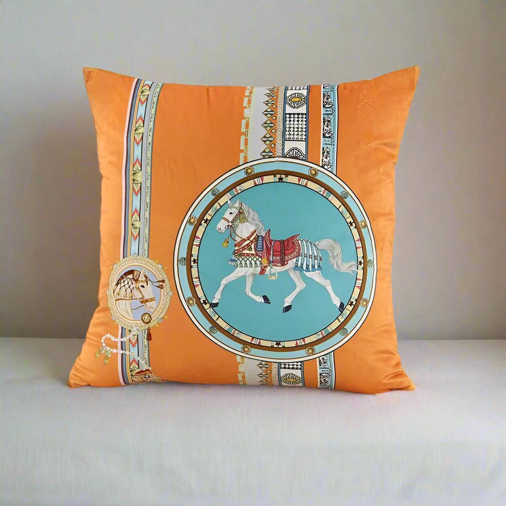Regal Horse Velvet Pillow Cover pillow covers - Palatium Lux