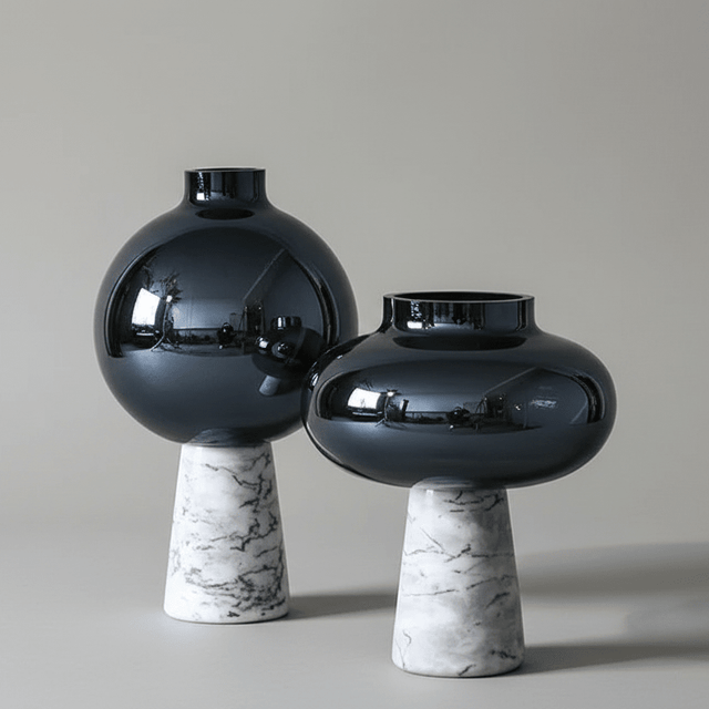 Rosalia Marble Glass Vase Vase - Palatium Lux