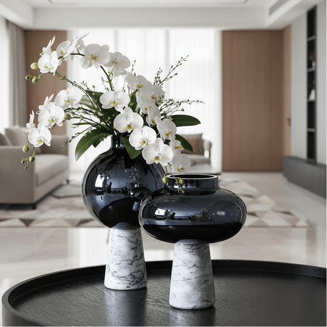 Rosalia Marble Glass Vase Vase - Palatium Lux