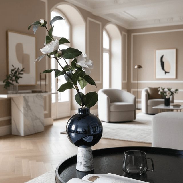 Rosalia Marble Glass Vase Vase - Palatium Lux