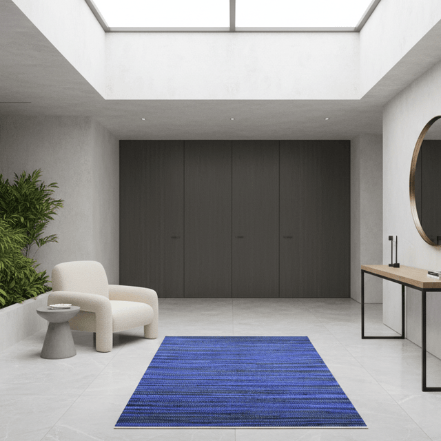 Royal Cobalt Handwoven Cotton Rug - 4 x 6 Rugs - Palatium Lux