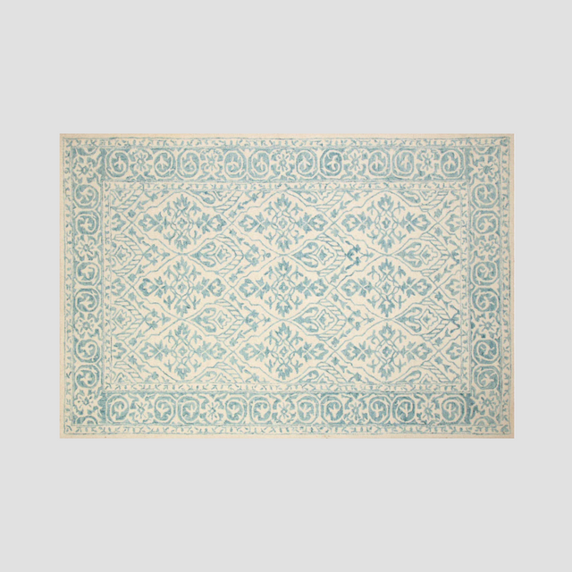 Yasmin Blue Hand Tufted Wool Rug - 5 x 8
