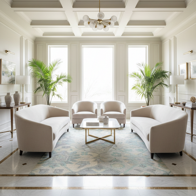 Azul Claro Hand Tufted Wool Rug - 5 x 8