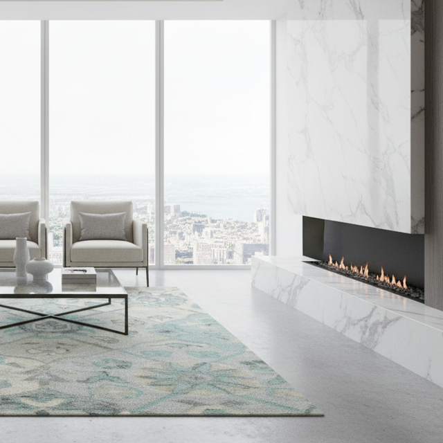 Azul Claro Hand Tufted Wool Rug - 5 x 8