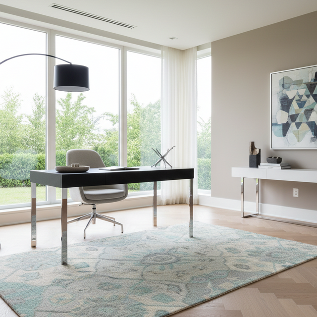 Azul Claro Hand Tufted Wool Rug - 5 x 8