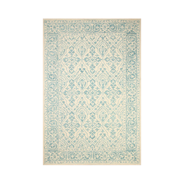 Yasmin Blue Hand Tufted Wool Rug - 5 x 8