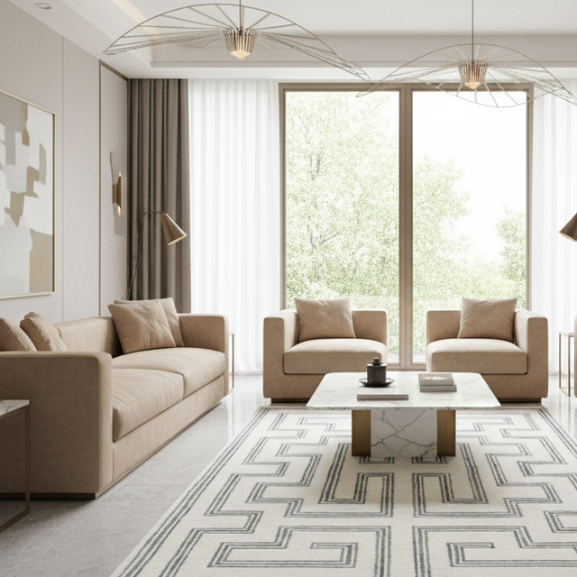 Forma Linea Hand Tufted Wool Rug - 5 x 7