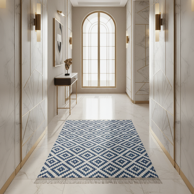 Salt Slate Handwoven Wool Rug - 4 x 5.6