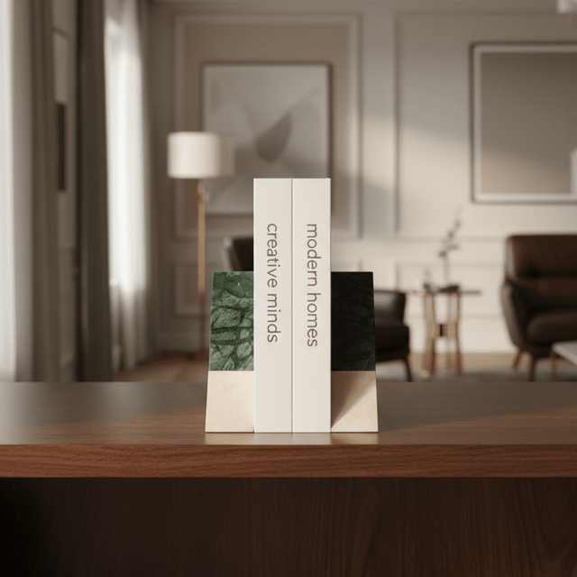 Serene Natural Marble Bookends Set - Palatium Lux