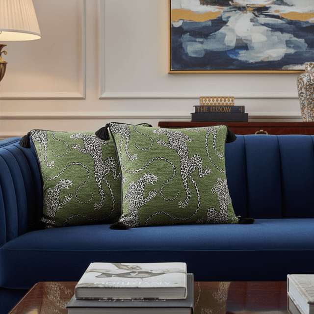 Snow Leopard Chenille Pillow Cover Pillow Cover - Palatium Lux