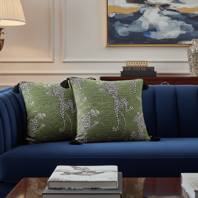 Snow Leopard Chenille Pillow Cover Pillow Cover - Palatium Lux