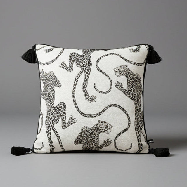 Snow Leopard Chenille Pillow Cover Pillow Cover - Palatium Lux