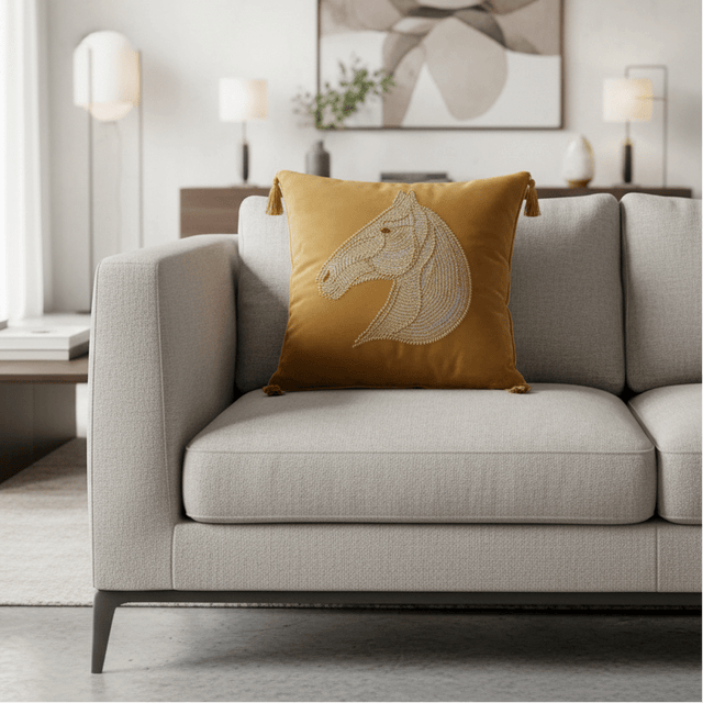 Starlight Stallion Velvet Pillow Cover pillow covers - Palatium Lux