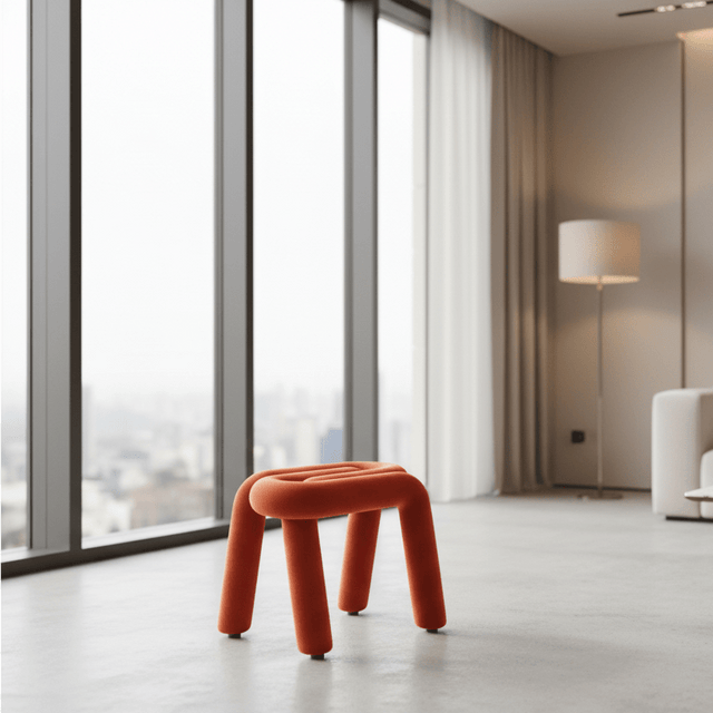Tangle Tease Stool - Fire Red Orange - Palatium Lux