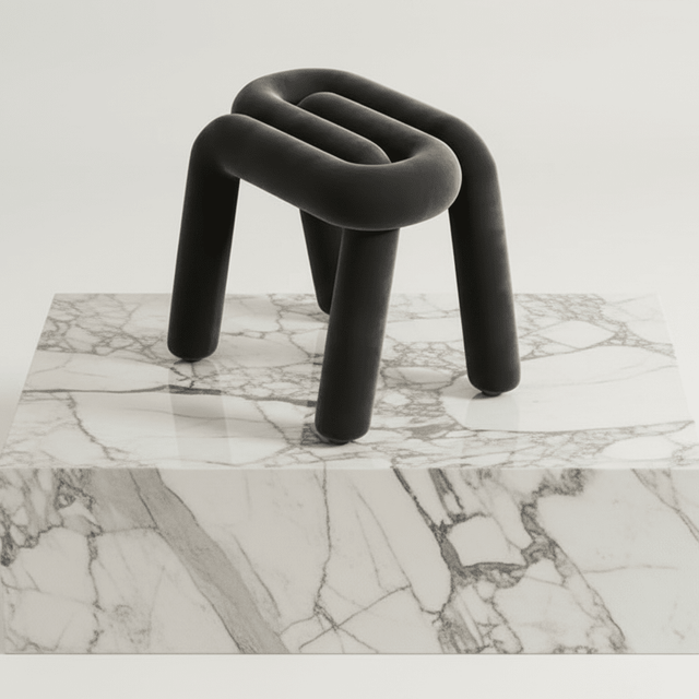 Tangle Tease Stool - Onyx Black - Palatium Lux