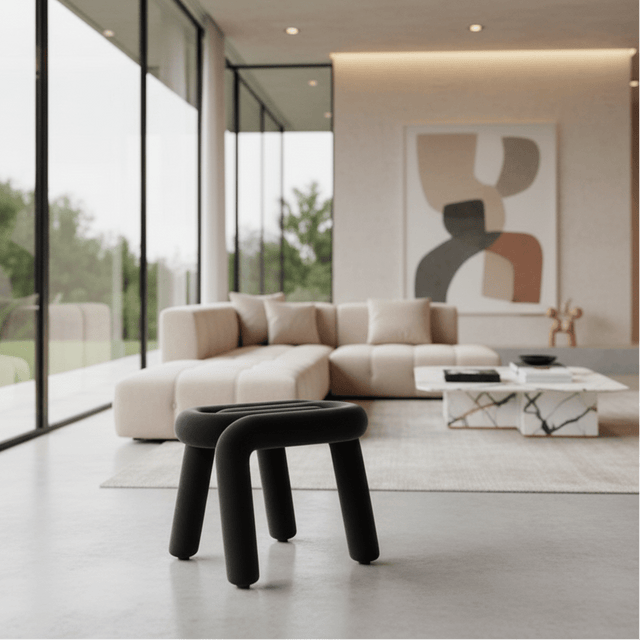 Tangle Tease Stool - Onyx Black - Palatium Lux