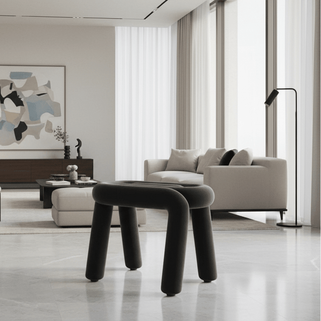 Tangle Tease Stool - Onyx Black - Palatium Lux