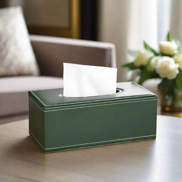 The Refined Leather Tissue Holder leather - Palatium Lux