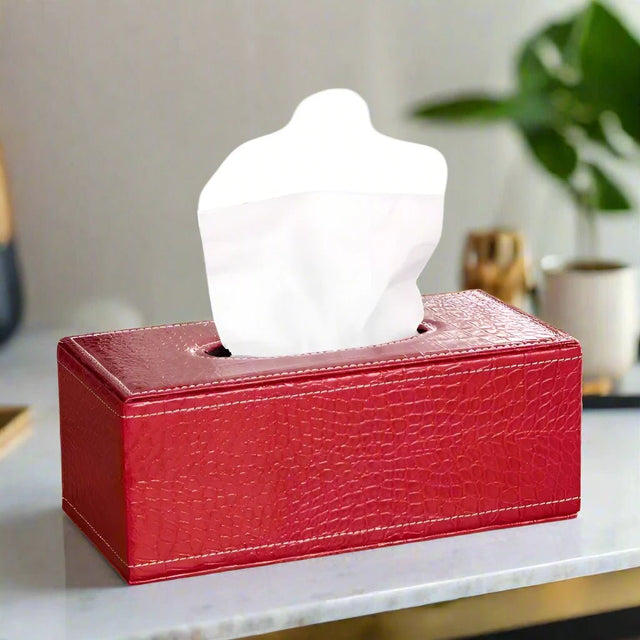 The Refined Leather Tissue Holder leather - Palatium Lux