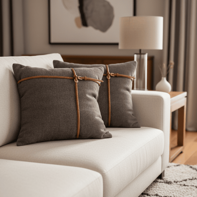 The Signature Leather Belt Pillow Cover pillow covers - Palatium Lux