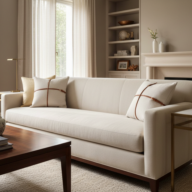 The Signature Leather Belt Pillow Cover