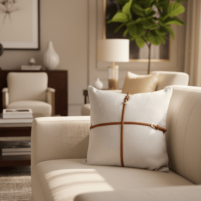 The Signature Leather Belt Pillow Cover pillow covers - Palatium Lux