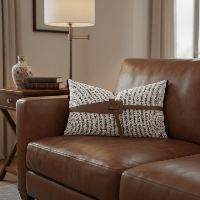 The Small Leather Belt Pillow Cover pillow covers - Palatium Lux