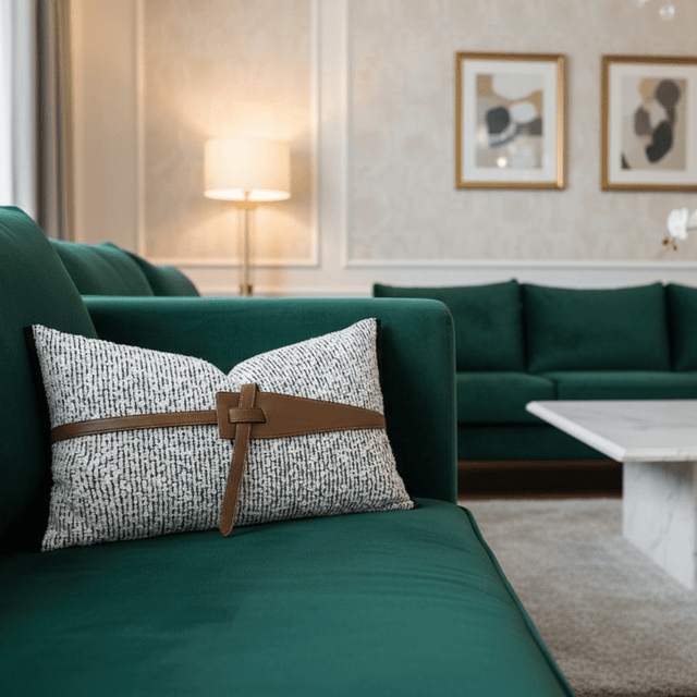 The Small Leather Belt Pillow Cover pillow covers - Palatium Lux