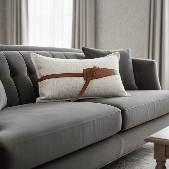 The Small Leather Belt Pillow Cover pillow covers - Palatium Lux