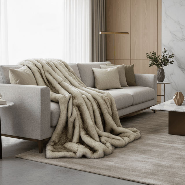 Velour Faux Fur Blanket blanket - Palatium Lux