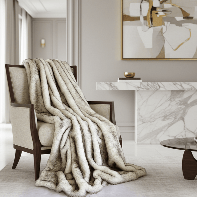 Velour Faux Fur Blanket blanket - Palatium Lux