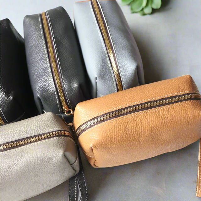 Velour Voyage Toiletry Bag leather - Palatium Lux