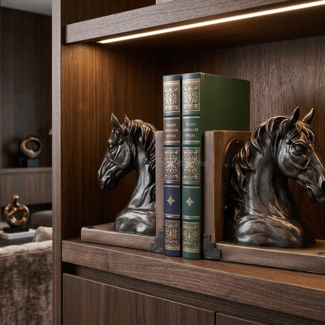Vintage Cavalier Bookends Set statue - Palatium Lux