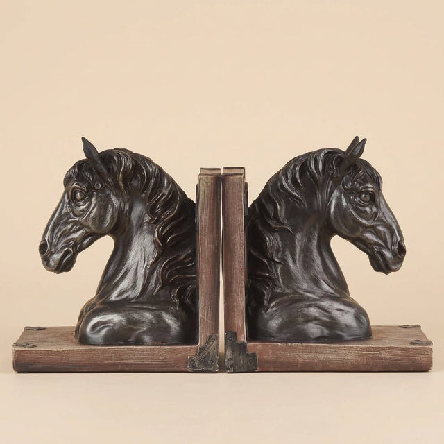 Vintage Cavalier Bookends Set statue - Palatium Lux