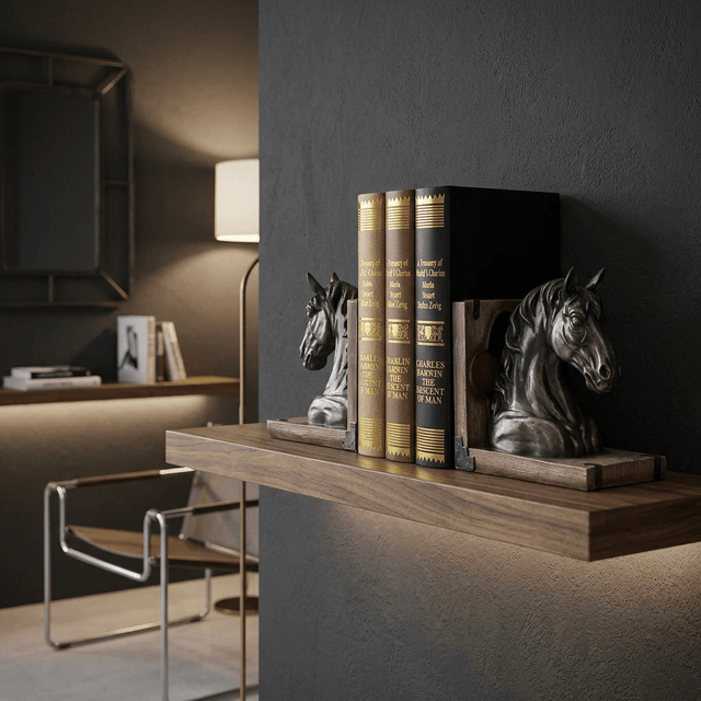 Vintage Cavalier Bookends Set statue - Palatium Lux