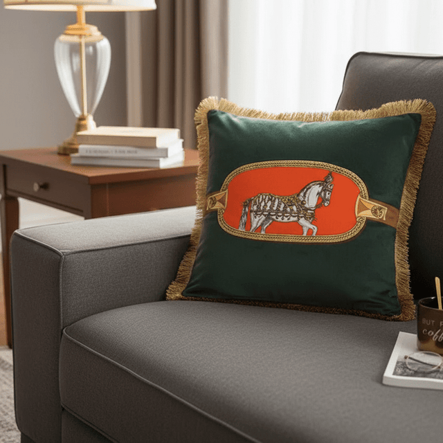 White Cheval Velvet Pillow Cover pillow covers - Palatium Lux