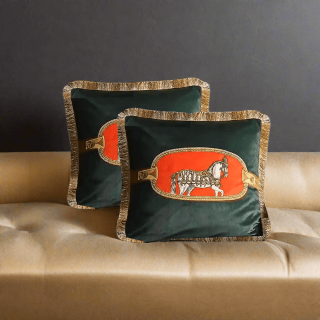 White Cheval Velvet Pillow Cover pillow covers - Palatium Lux