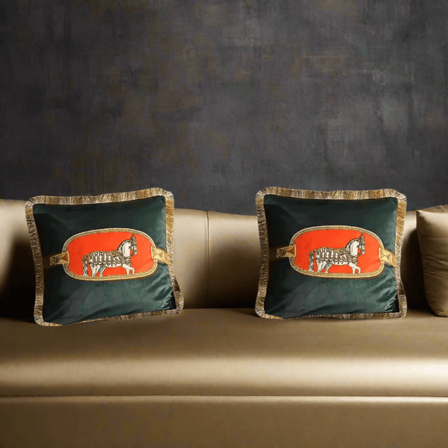 White Cheval Velvet Pillow Cover pillow covers - Palatium Lux