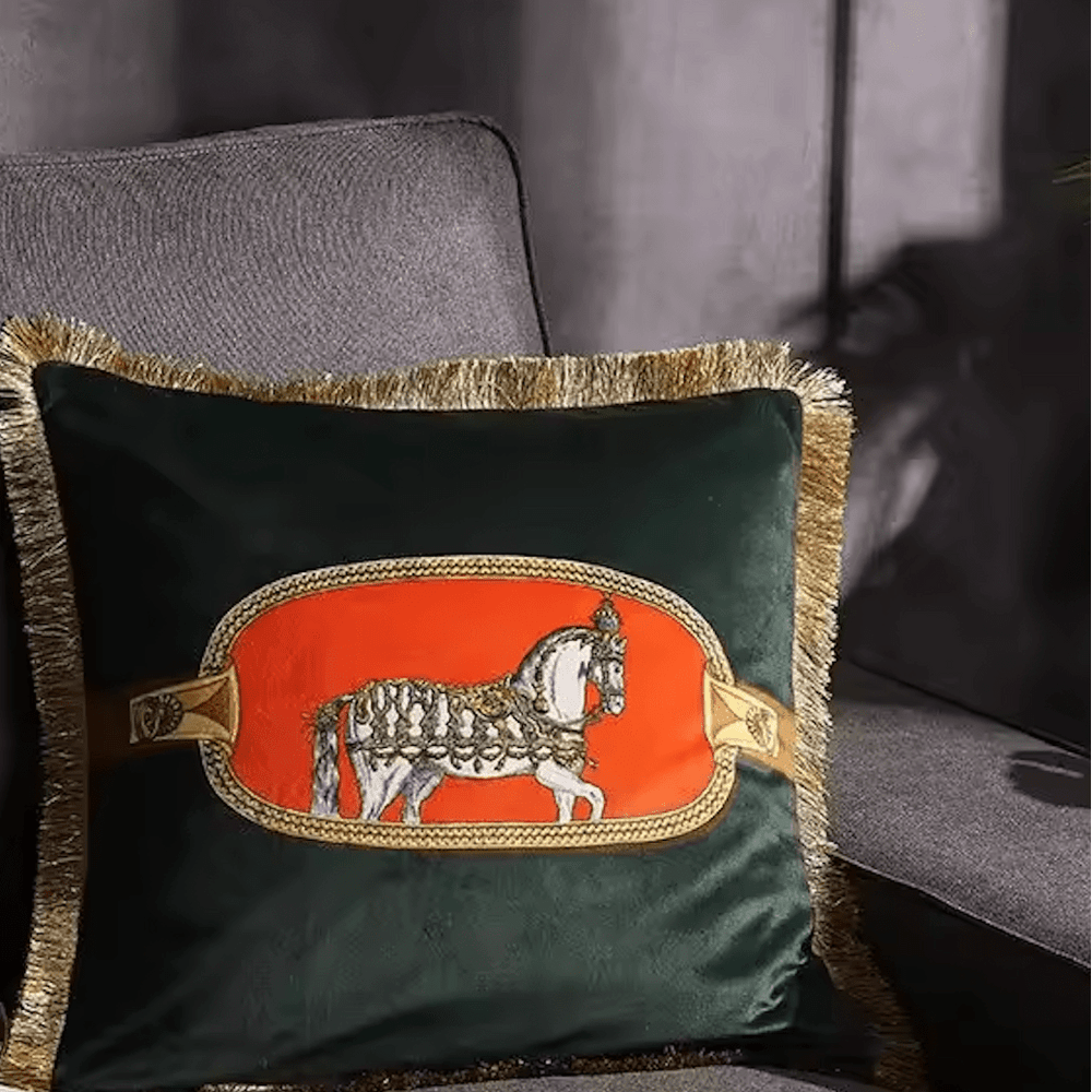 White Cheval Velvet Pillow Cover pillow covers - Palatium Lux