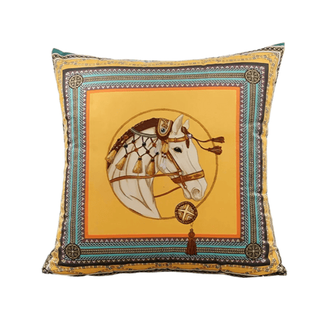 Yellow Horse Velvet Pillow Cover pillow covers - Palatium Lux