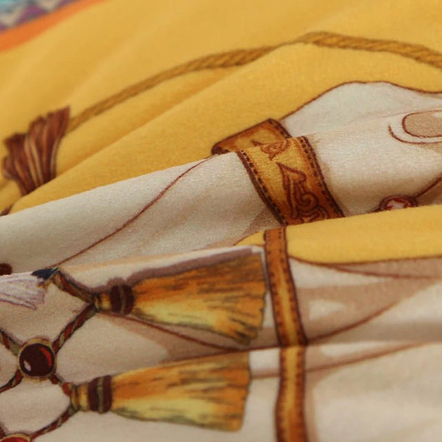 Yellow Horse Velvet Pillow Cover pillow covers - Palatium Lux