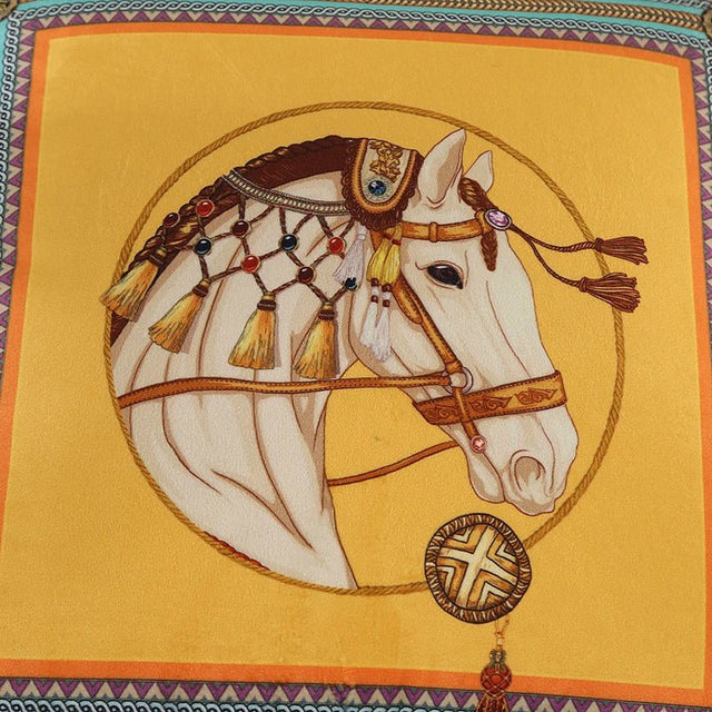 Yellow Horse Velvet Pillow Cover pillow covers - Palatium Lux