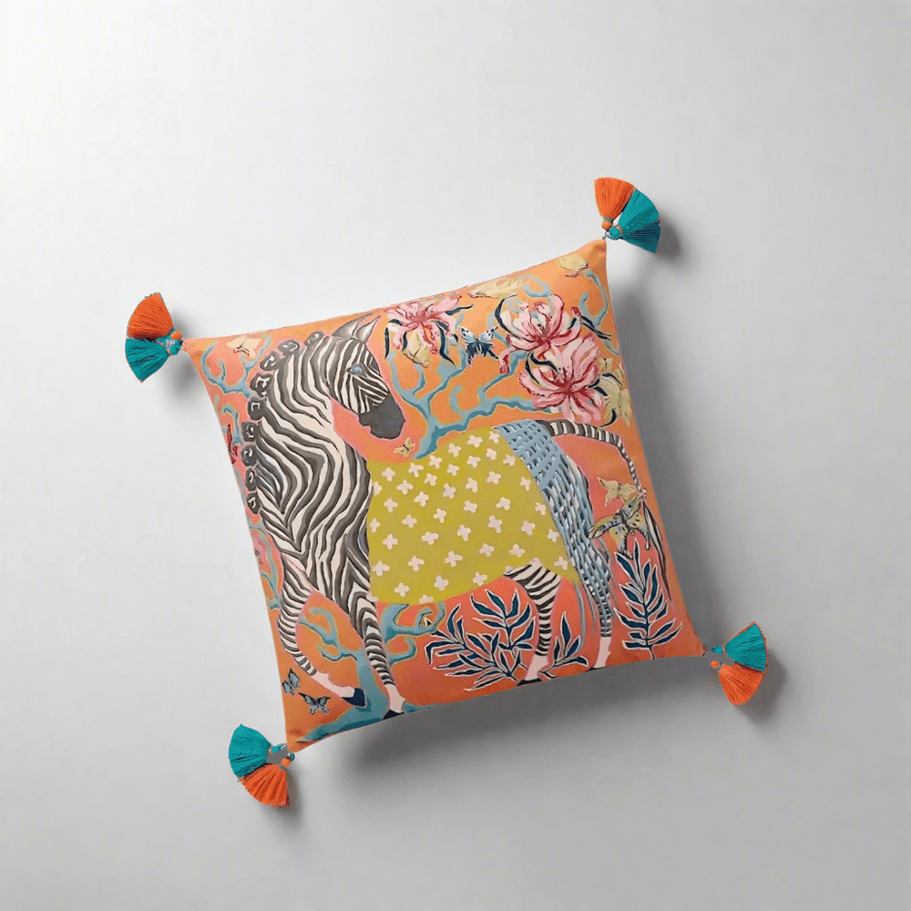 Zesty Orange Zebra Pillow Cover pillow covers - Palatium Lux