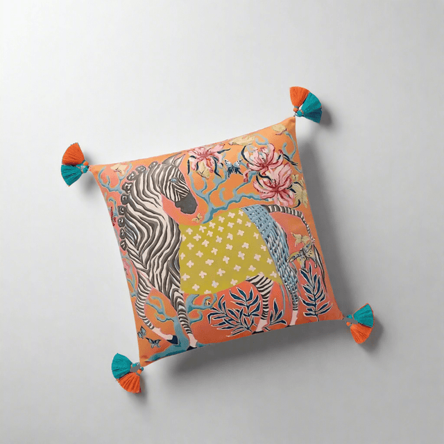 Zesty Orange Zebra Pillow Cover pillow covers - Palatium Lux