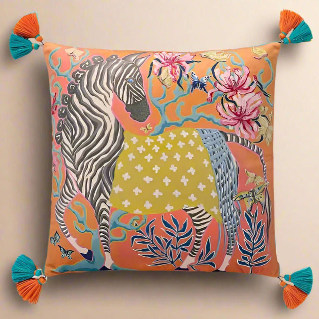 Zesty Orange Zebra Pillow Cover pillow covers - Palatium Lux