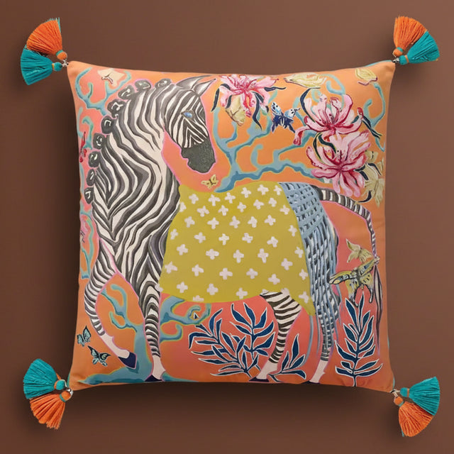 Zesty Orange Zebra Pillow Cover pillow covers - Palatium Lux