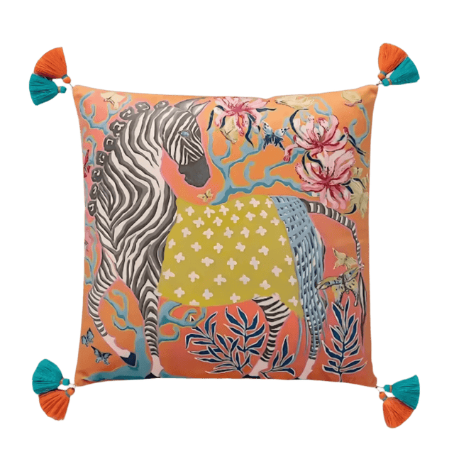 Zesty Orange Zebra Pillow Cover pillow covers - Palatium Lux