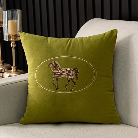 American Embroidered Horse Pillow Cover pillow covers - Palatium Lux