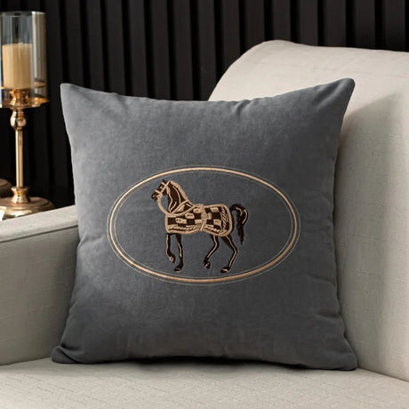 American Embroidered Horse Pillow Cover pillow covers - Palatium Lux